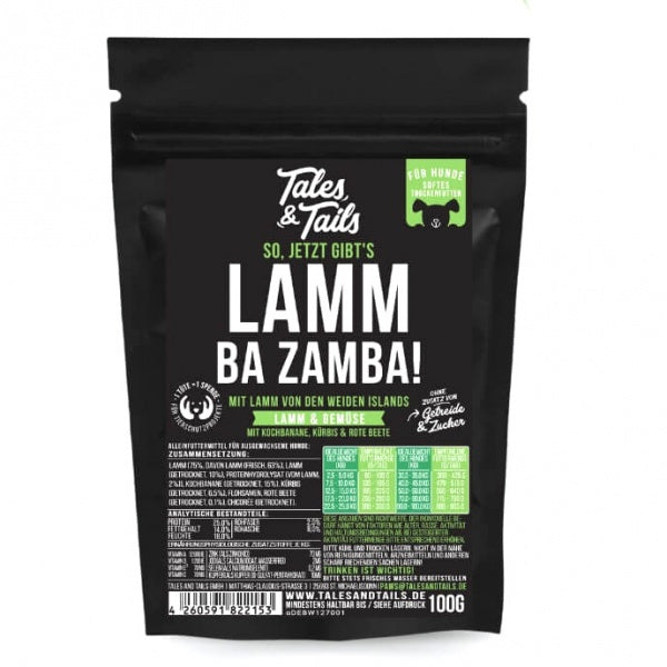 Tales and Tails Pehme Kuivtoit Täiskasvanud Koertele (75% Lambaliha) 100g (Parim enne 11/2026)