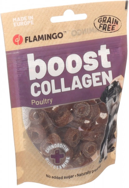 Flamingo šunų skanėstas - „Boost Bits“ su vištiena ir kolagenu, 60 g