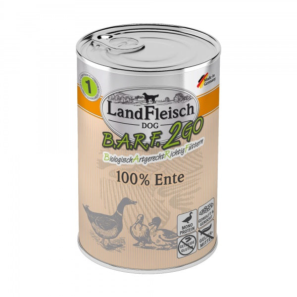 Landfleisch BARF2GO Koerakonserv 100% Pardilihaga (Ente) 400g