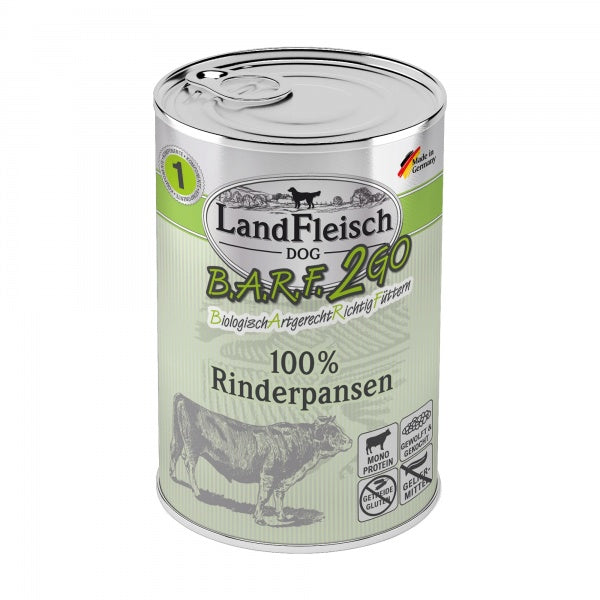 Landfleisch BARF2GO Koerakonserv 100% Veise Magu (Rinderpansen) 400g