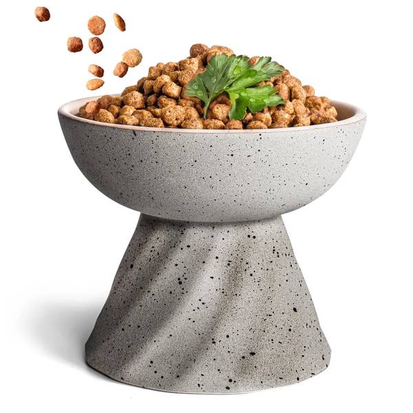 ne&no® kõrgendatud keraamiline kauss kassile kivimustriga