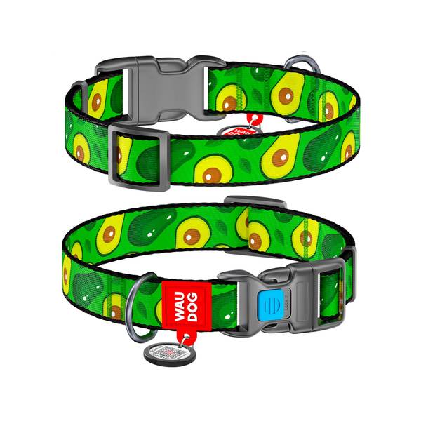 WAUDOG Nailonist Kaelarihm Koerale QR-passiga Avocado, 15 mm x 25–35 cm