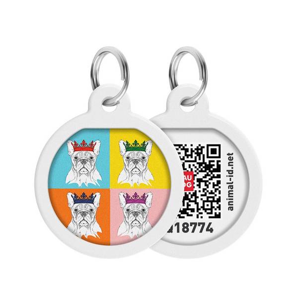 WAUDOG Smart ID Metallist Ripats QR-passiga, Prantsuse Bulldog 25mm