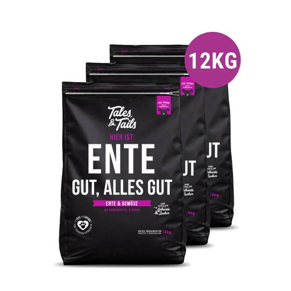 Tales & Tails Soft Dry Food for Adult Dogs (70% Duck) 4kg x 3pcs