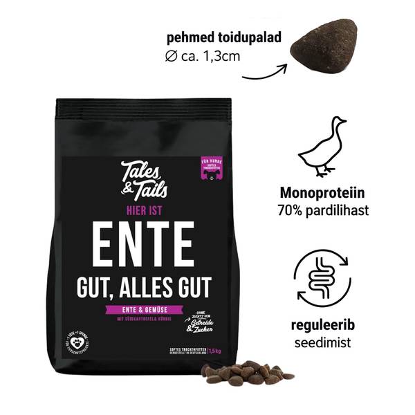Tales & Tails Soft Dry Food for Adult Dogs (70% Duck) 4kg x 3pcs