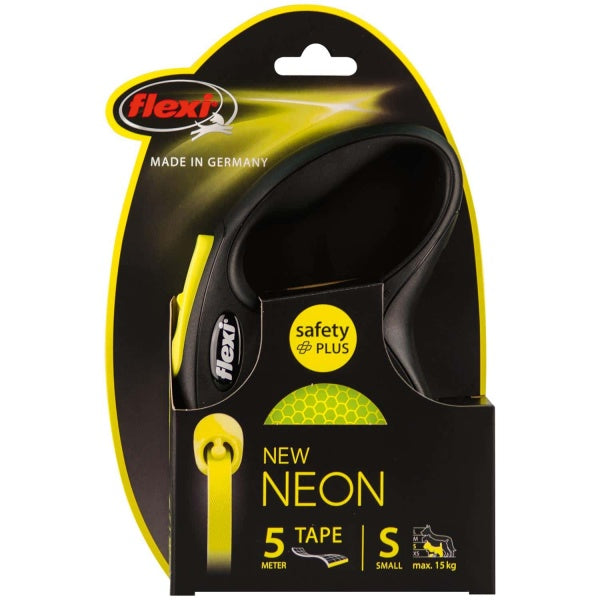 Flexi S Neon Must/Kollane Lint 5m 15kg – pilt 2