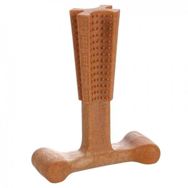 Flamingo žaislas šunims Nyl'o bambukinis T-Bone (jautienos skonio) M 14,5 cm